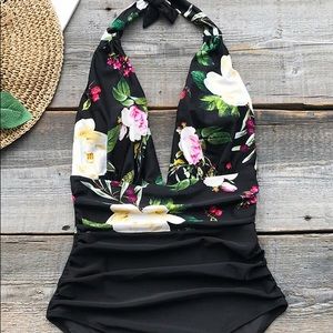 Cupshe swimsuit— lost butterfly shirring